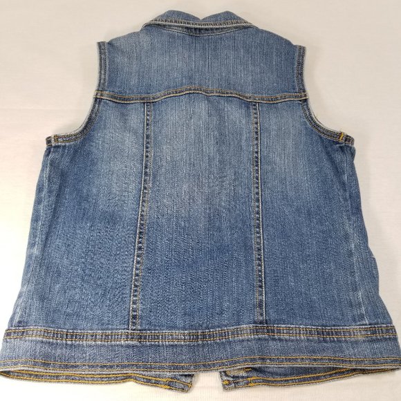 OLD NAVY Blue Vest Girl's Size 14 XL Denim Jean - Picture 9 of 10